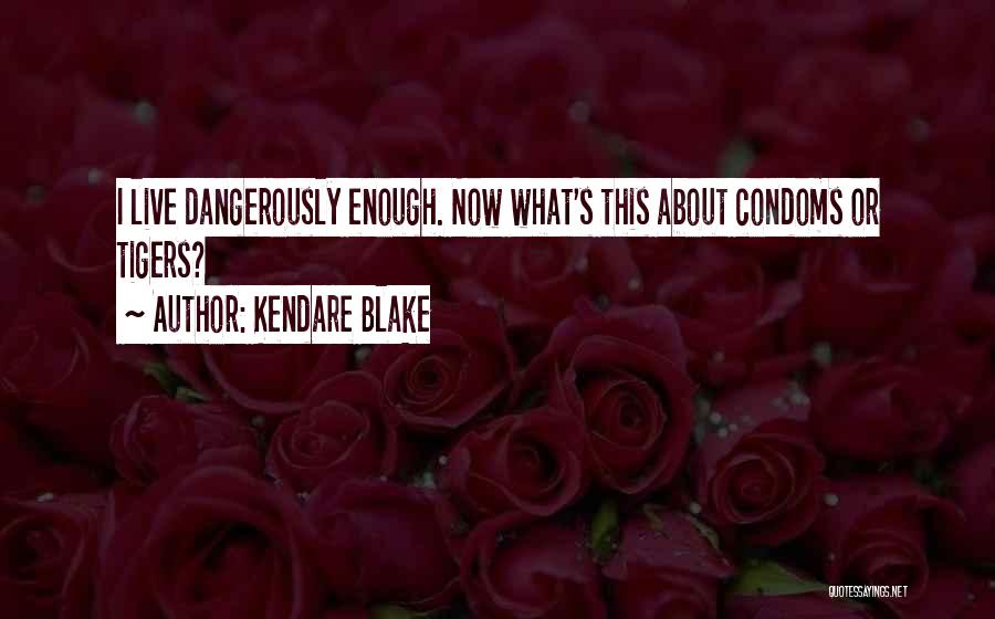 Kendare Blake Quotes: I Live Dangerously Enough. Now What's This About Condoms Or Tigers?