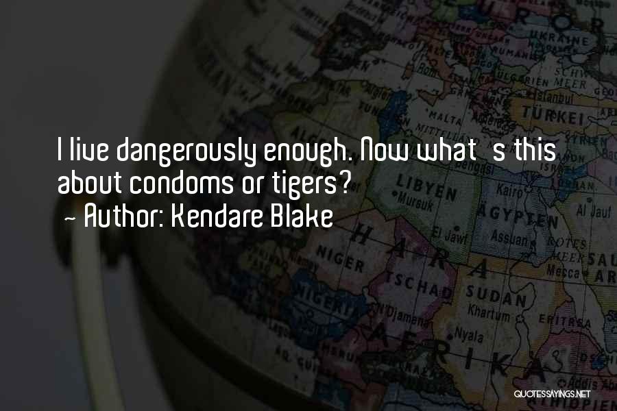 Kendare Blake Quotes: I Live Dangerously Enough. Now What's This About Condoms Or Tigers?