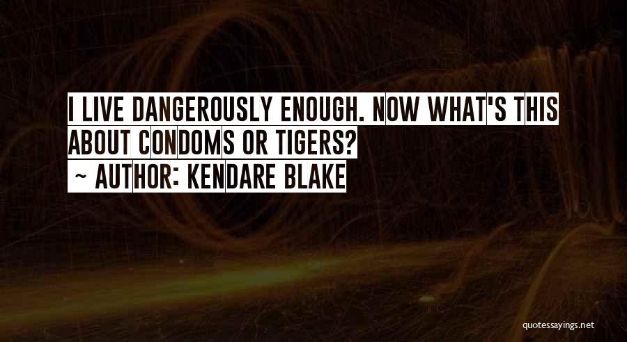 Kendare Blake Quotes: I Live Dangerously Enough. Now What's This About Condoms Or Tigers?