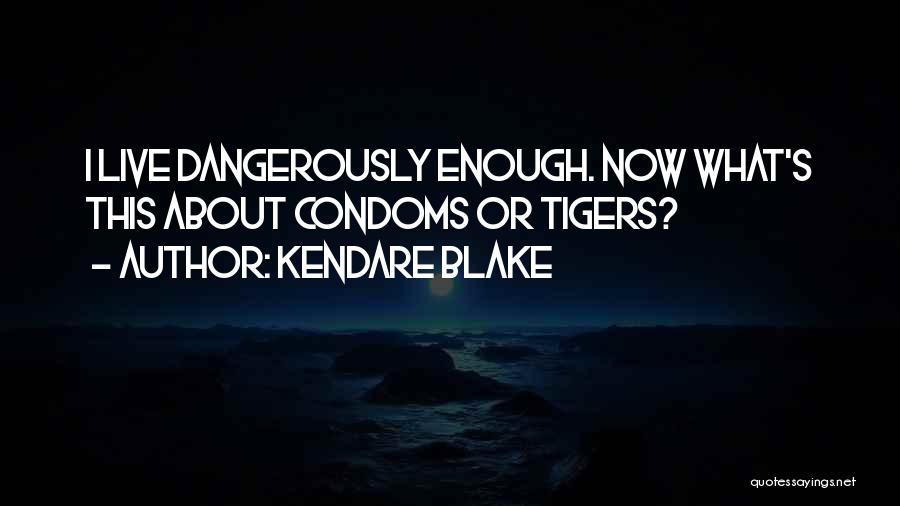 Kendare Blake Quotes: I Live Dangerously Enough. Now What's This About Condoms Or Tigers?