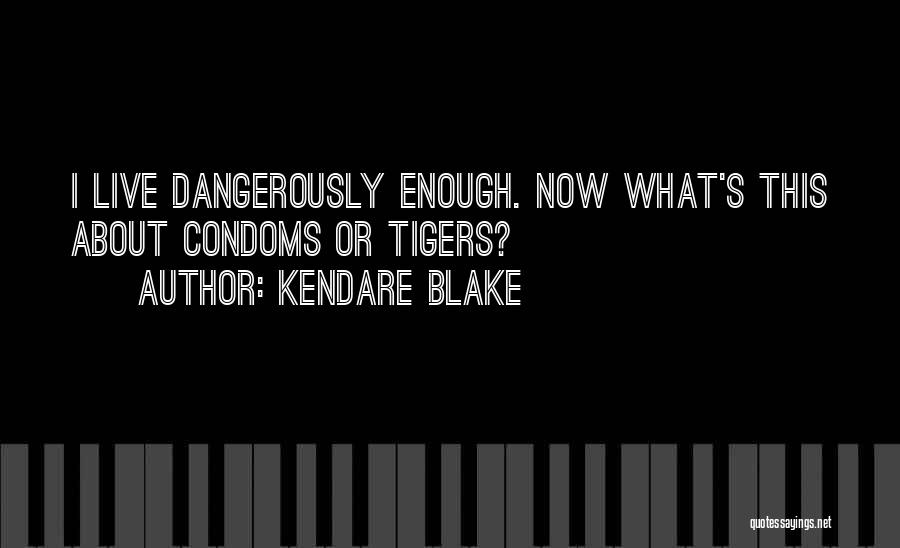 Kendare Blake Quotes: I Live Dangerously Enough. Now What's This About Condoms Or Tigers?