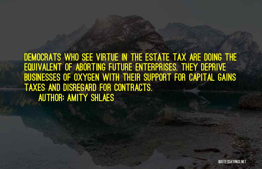 Amity Shlaes Quotes: Democrats Who See Virtue In The Estate Tax Are Doing The Equivalent Of Aborting Future Enterprises. They Deprive Businesses Of