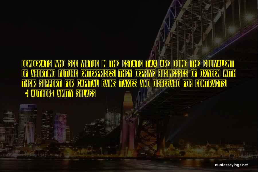 Amity Shlaes Quotes: Democrats Who See Virtue In The Estate Tax Are Doing The Equivalent Of Aborting Future Enterprises. They Deprive Businesses Of