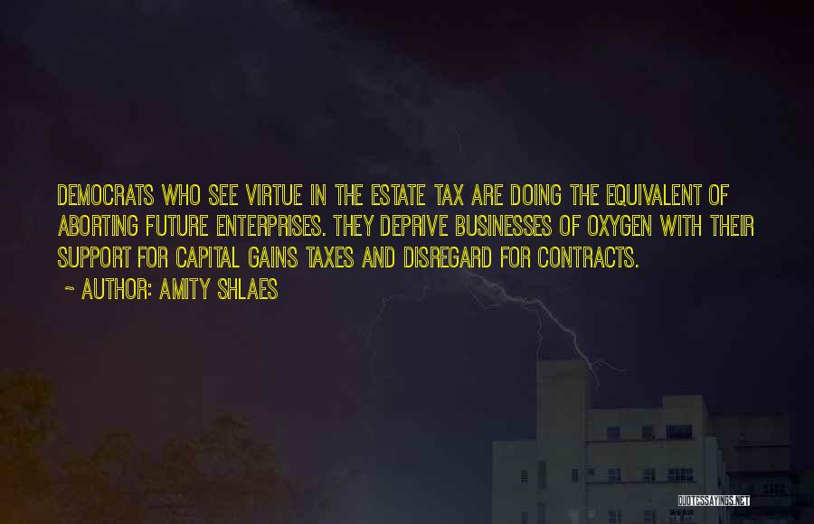 Amity Shlaes Quotes: Democrats Who See Virtue In The Estate Tax Are Doing The Equivalent Of Aborting Future Enterprises. They Deprive Businesses Of