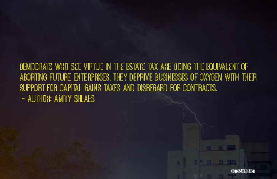 Amity Shlaes Quotes: Democrats Who See Virtue In The Estate Tax Are Doing The Equivalent Of Aborting Future Enterprises. They Deprive Businesses Of