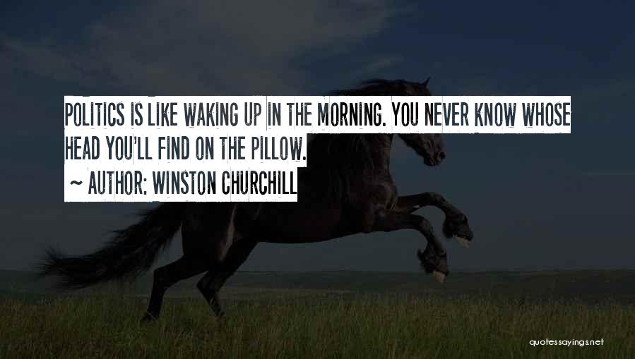 Winston Churchill Quotes: Politics Is Like Waking Up In The Morning. You Never Know Whose Head You'll Find On The Pillow.