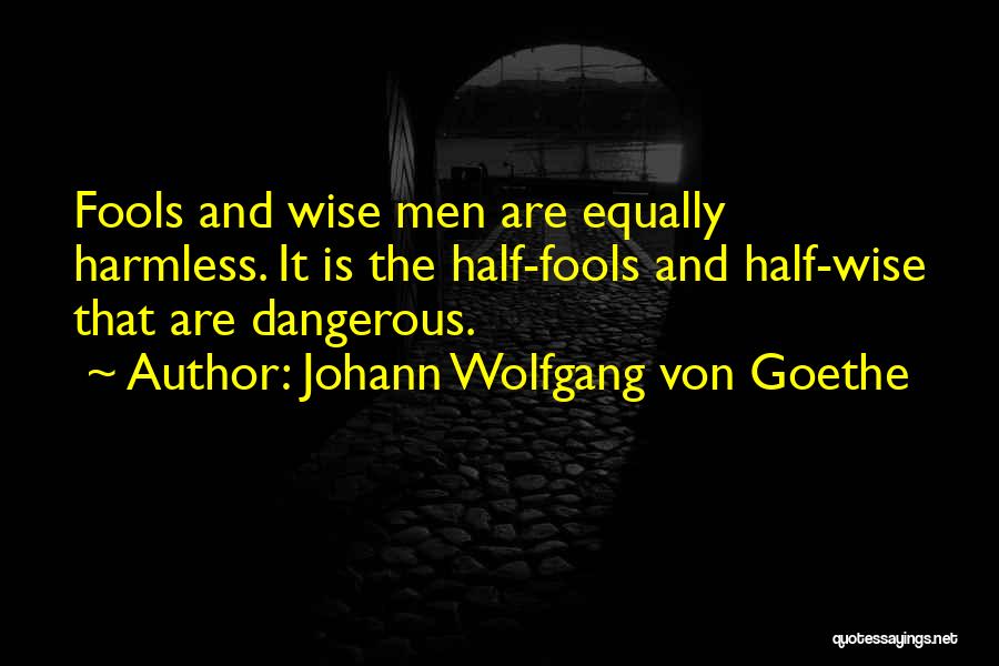 Johann Wolfgang Von Goethe Quotes: Fools And Wise Men Are Equally Harmless. It Is The Half-fools And Half-wise That Are Dangerous.