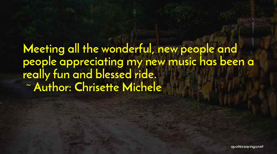 Chrisette Michele Quotes: Meeting All The Wonderful, New People And People Appreciating My New Music Has Been A Really Fun And Blessed Ride.