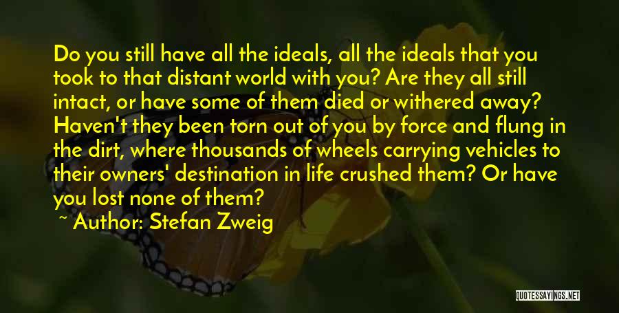 Stefan Zweig Quotes: Do You Still Have All The Ideals, All The Ideals That You Took To That Distant World With You? Are