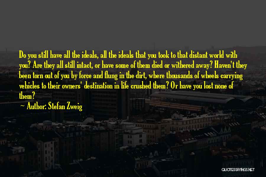 Stefan Zweig Quotes: Do You Still Have All The Ideals, All The Ideals That You Took To That Distant World With You? Are