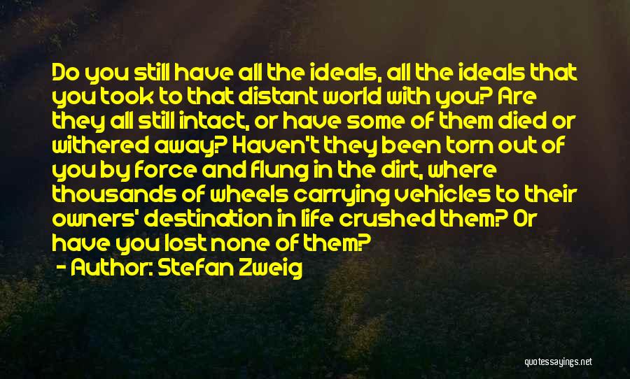 Stefan Zweig Quotes: Do You Still Have All The Ideals, All The Ideals That You Took To That Distant World With You? Are