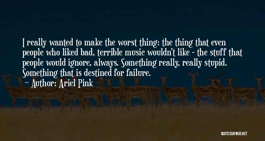 Ariel Pink Quotes: I Really Wanted To Make The Worst Thing: The Thing That Even People Who Liked Bad, Terrible Music Wouldn't Like