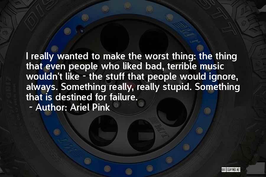 Ariel Pink Quotes: I Really Wanted To Make The Worst Thing: The Thing That Even People Who Liked Bad, Terrible Music Wouldn't Like