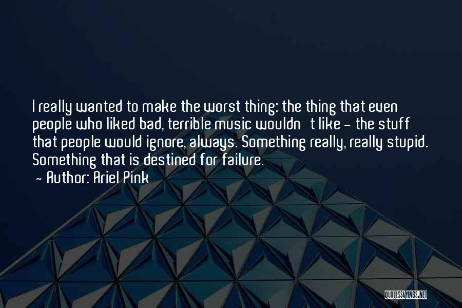 Ariel Pink Quotes: I Really Wanted To Make The Worst Thing: The Thing That Even People Who Liked Bad, Terrible Music Wouldn't Like