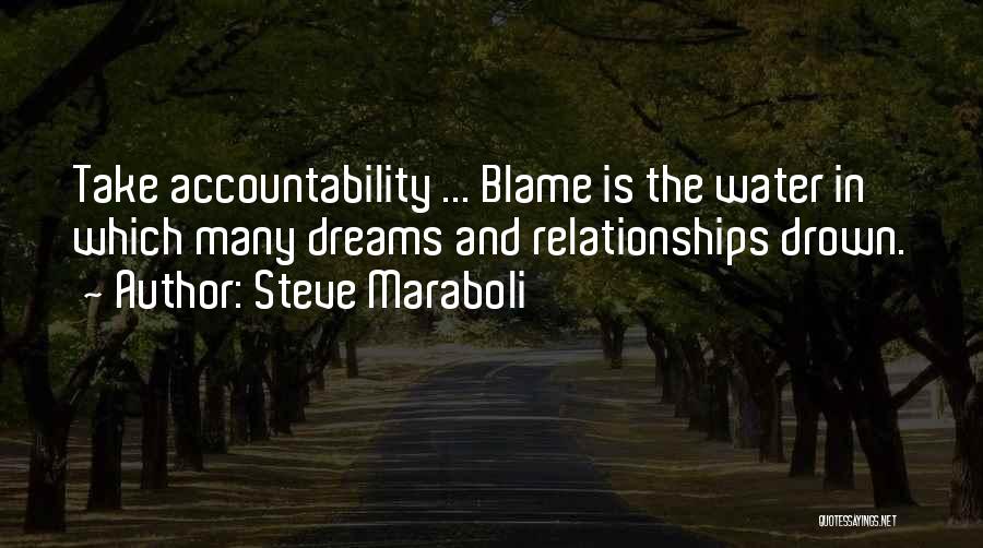 Steve Maraboli Quotes: Take Accountability ... Blame Is The Water In Which Many Dreams And Relationships Drown.