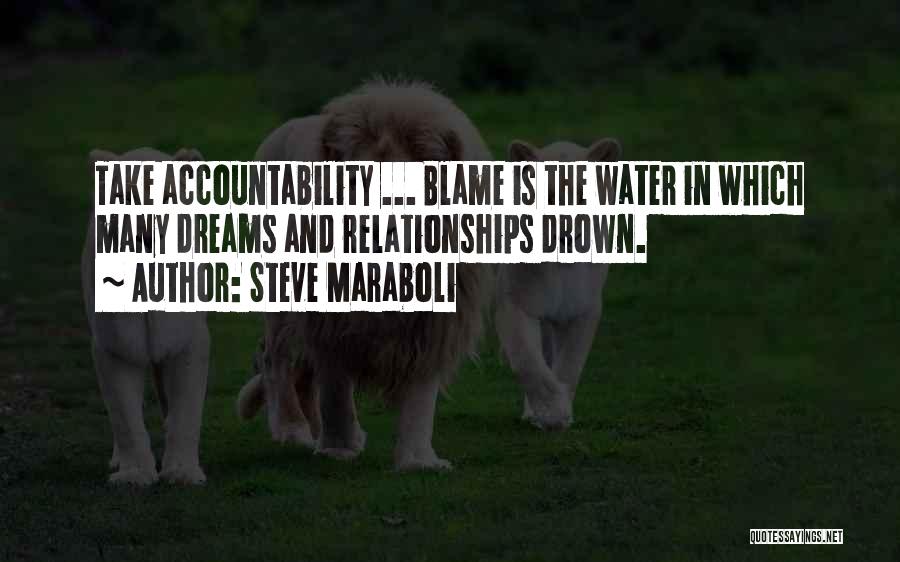 Steve Maraboli Quotes: Take Accountability ... Blame Is The Water In Which Many Dreams And Relationships Drown.