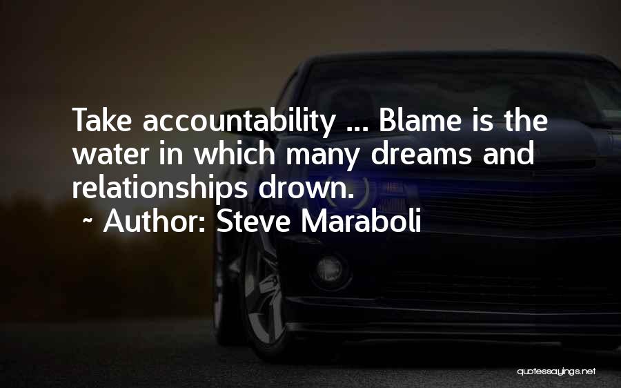 Steve Maraboli Quotes: Take Accountability ... Blame Is The Water In Which Many Dreams And Relationships Drown.