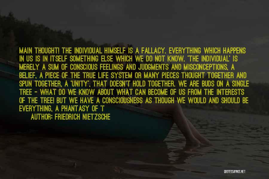 Friedrich Nietzsche Quotes: Main Thought! The Individual Himself Is A Fallacy. Everything Which Happens In Us Is In Itself Something Else Which We