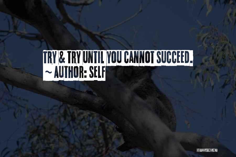 Self Quotes: Try & Try Until You Cannot Succeed.