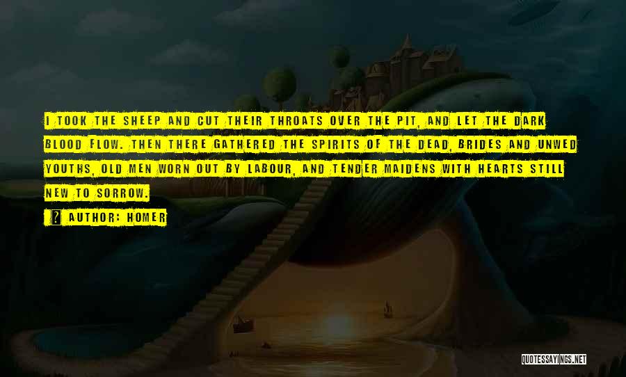 Homer Quotes: I Took The Sheep And Cut Their Throats Over The Pit, And Let The Dark Blood Flow. Then There Gathered