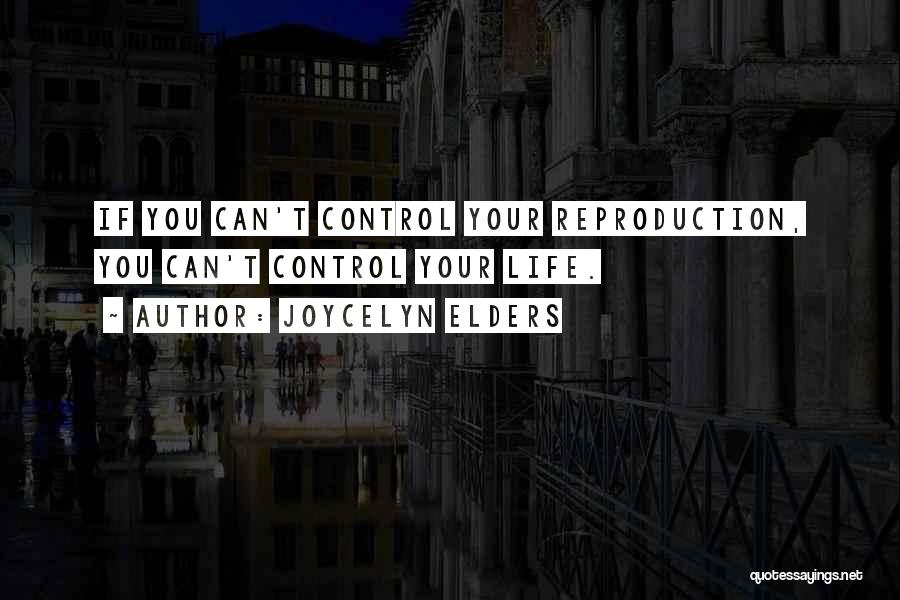 Joycelyn Elders Quotes: If You Can't Control Your Reproduction, You Can't Control Your Life.