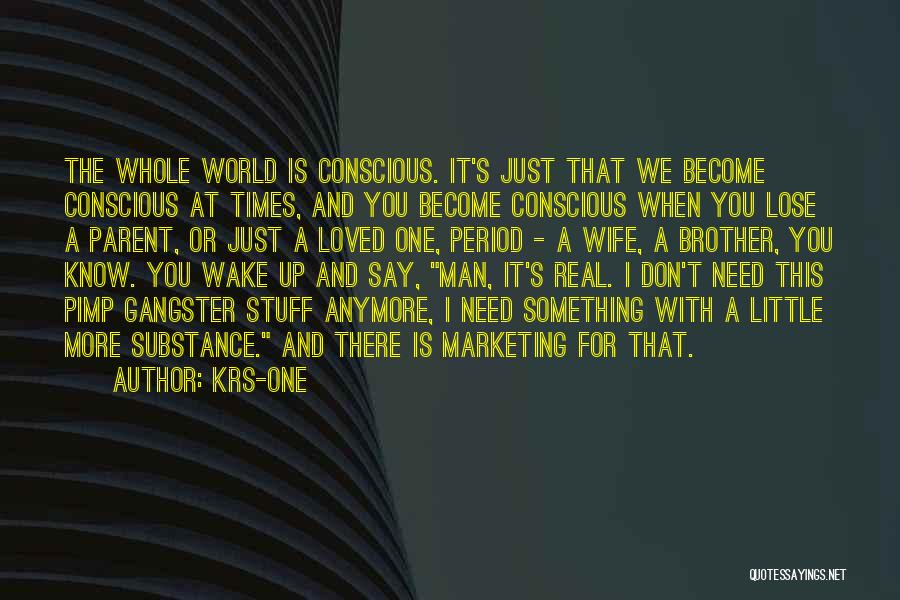 KRS-One Quotes: The Whole World Is Conscious. It's Just That We Become Conscious At Times, And You Become Conscious When You Lose