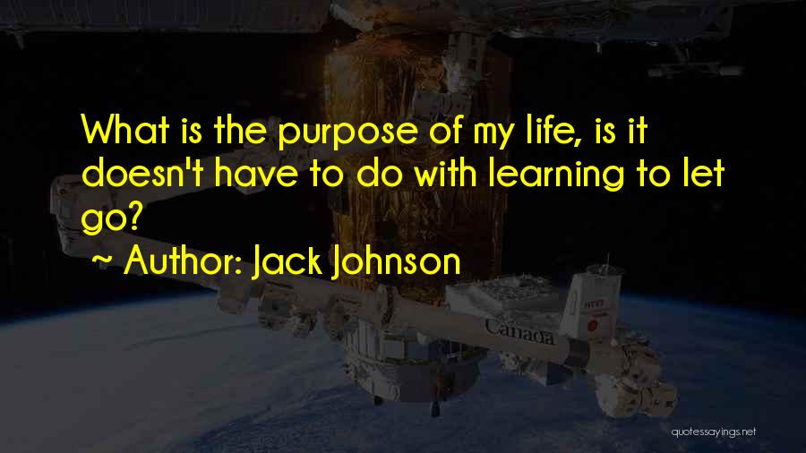 Jack Johnson Quotes: What Is The Purpose Of My Life, Is It Doesn't Have To Do With Learning To Let Go?