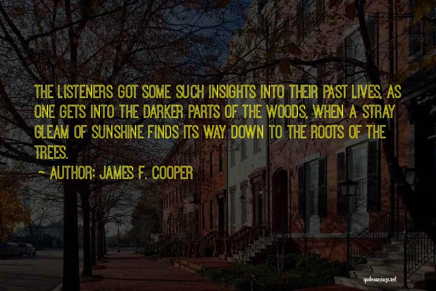James F. Cooper Quotes: The Listeners Got Some Such Insights Into Their Past Lives, As One Gets Into The Darker Parts Of The Woods,