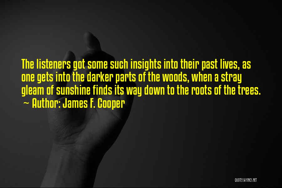 James F. Cooper Quotes: The Listeners Got Some Such Insights Into Their Past Lives, As One Gets Into The Darker Parts Of The Woods,