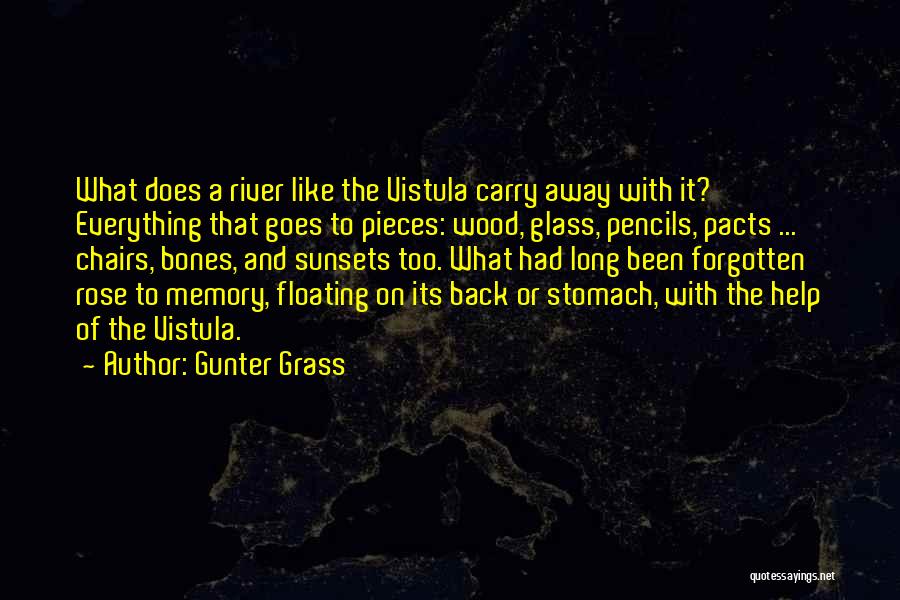 Gunter Grass Quotes: What Does A River Like The Vistula Carry Away With It? Everything That Goes To Pieces: Wood, Glass, Pencils, Pacts