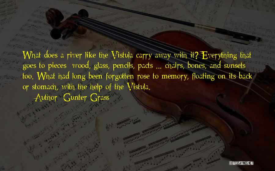 Gunter Grass Quotes: What Does A River Like The Vistula Carry Away With It? Everything That Goes To Pieces: Wood, Glass, Pencils, Pacts