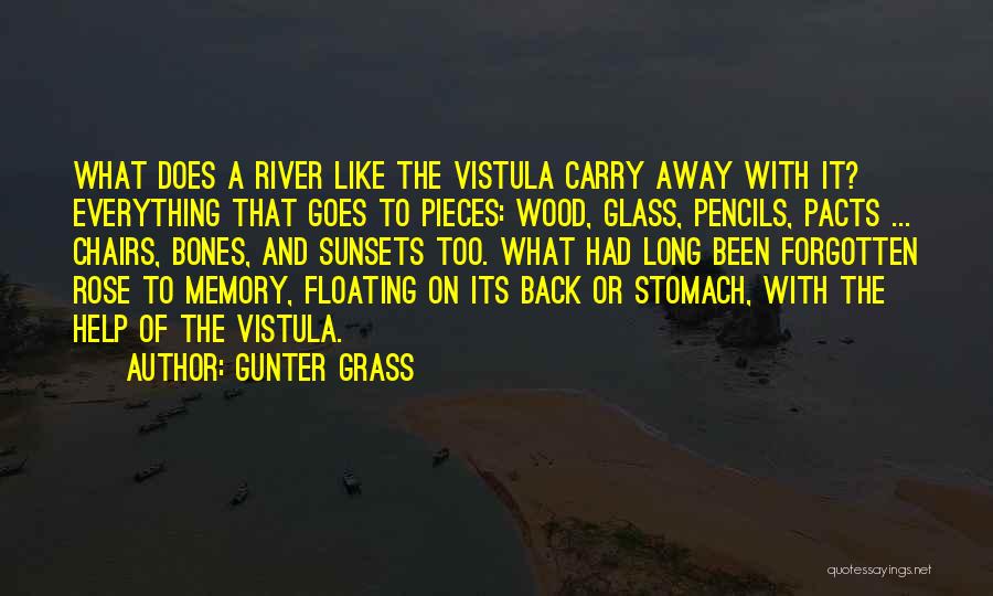 Gunter Grass Quotes: What Does A River Like The Vistula Carry Away With It? Everything That Goes To Pieces: Wood, Glass, Pencils, Pacts