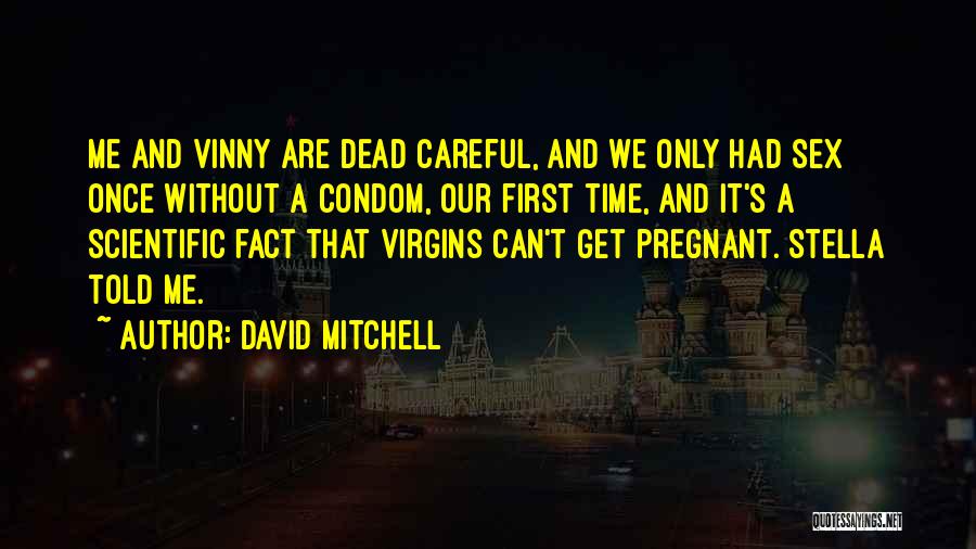 David Mitchell Quotes: Me And Vinny Are Dead Careful, And We Only Had Sex Once Without A Condom, Our First Time, And It's