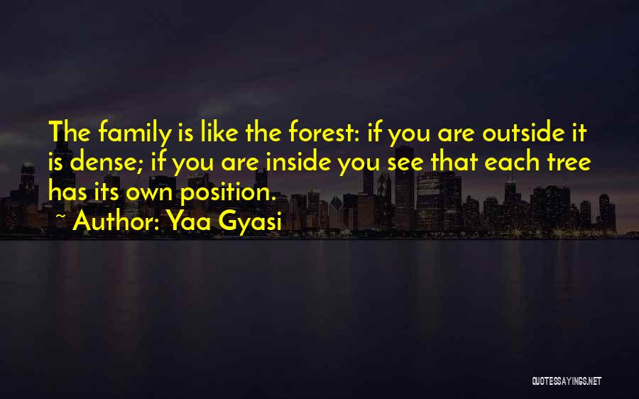 Yaa Gyasi Quotes: The Family Is Like The Forest: If You Are Outside It Is Dense; If You Are Inside You See That