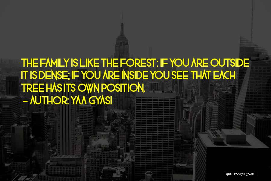 Yaa Gyasi Quotes: The Family Is Like The Forest: If You Are Outside It Is Dense; If You Are Inside You See That