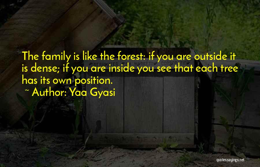 Yaa Gyasi Quotes: The Family Is Like The Forest: If You Are Outside It Is Dense; If You Are Inside You See That