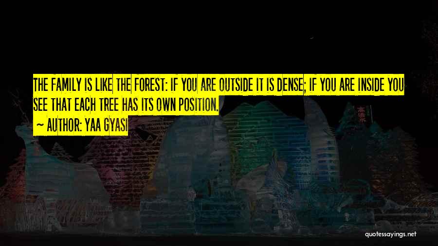 Yaa Gyasi Quotes: The Family Is Like The Forest: If You Are Outside It Is Dense; If You Are Inside You See That