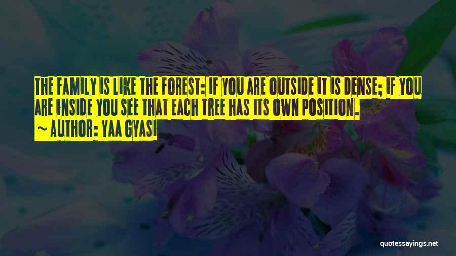 Yaa Gyasi Quotes: The Family Is Like The Forest: If You Are Outside It Is Dense; If You Are Inside You See That