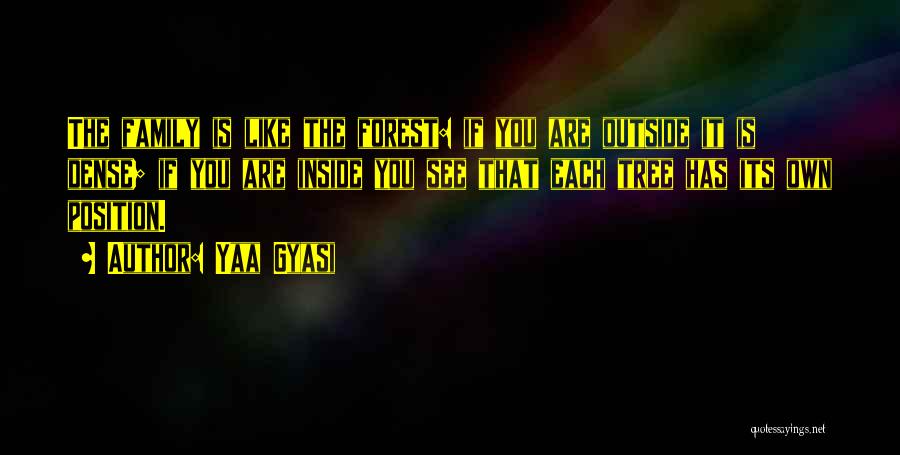 Yaa Gyasi Quotes: The Family Is Like The Forest: If You Are Outside It Is Dense; If You Are Inside You See That