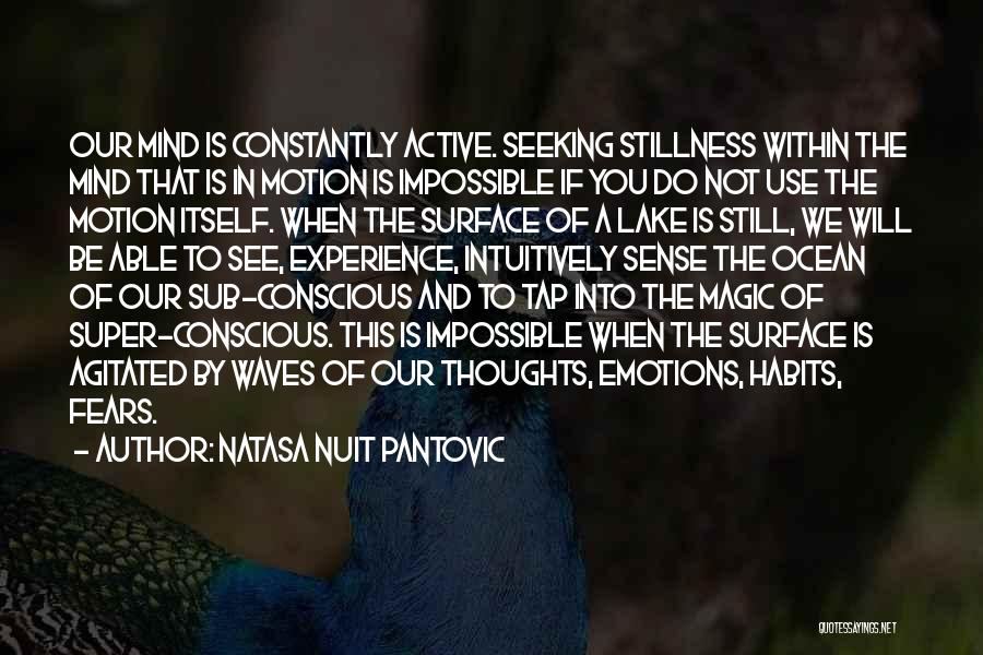 Natasa Nuit Pantovic Quotes: Our Mind Is Constantly Active. Seeking Stillness Within The Mind That Is In Motion Is Impossible If You Do Not