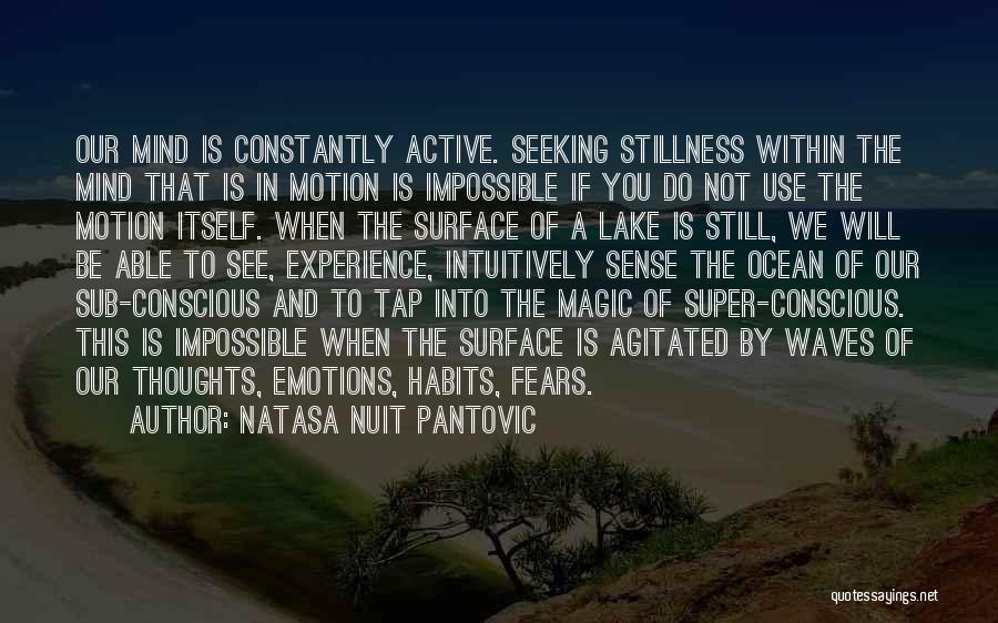 Natasa Nuit Pantovic Quotes: Our Mind Is Constantly Active. Seeking Stillness Within The Mind That Is In Motion Is Impossible If You Do Not