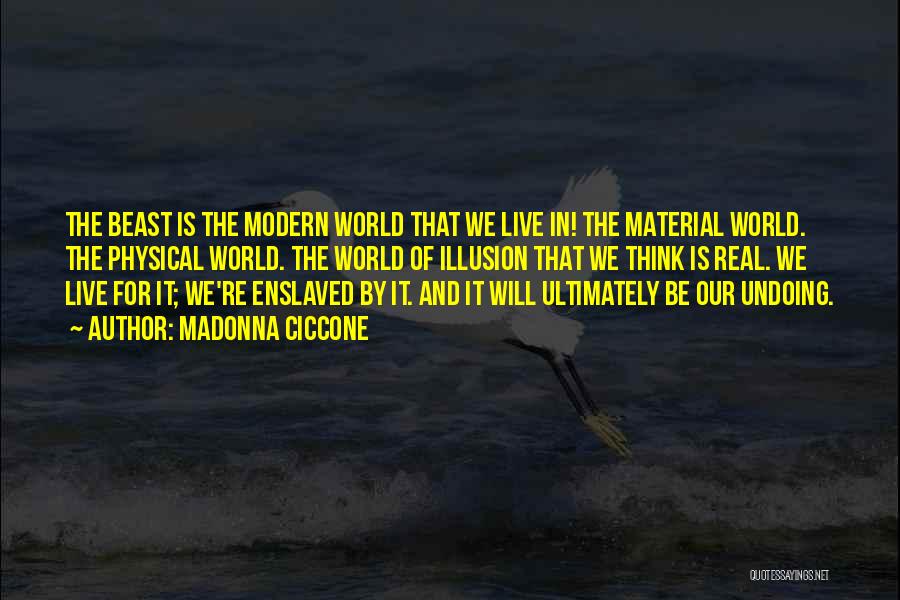 Madonna Ciccone Quotes: The Beast Is The Modern World That We Live In! The Material World. The Physical World. The World Of Illusion