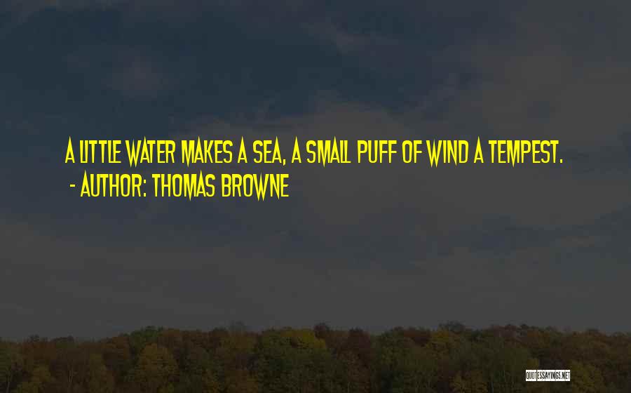 Thomas Browne Quotes: A Little Water Makes A Sea, A Small Puff Of Wind A Tempest.