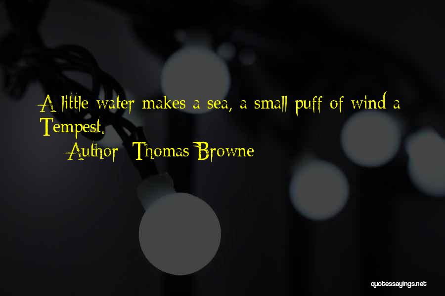 Thomas Browne Quotes: A Little Water Makes A Sea, A Small Puff Of Wind A Tempest.