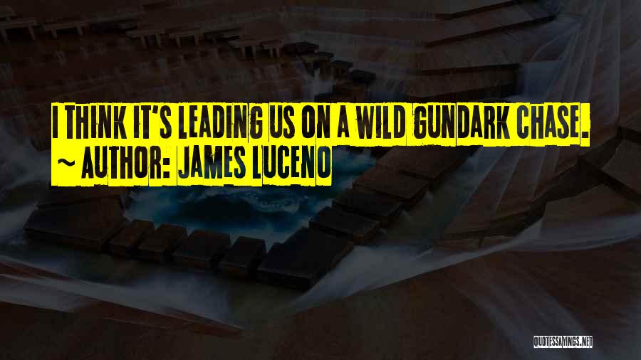 James Luceno Quotes: I Think It's Leading Us On A Wild Gundark Chase.