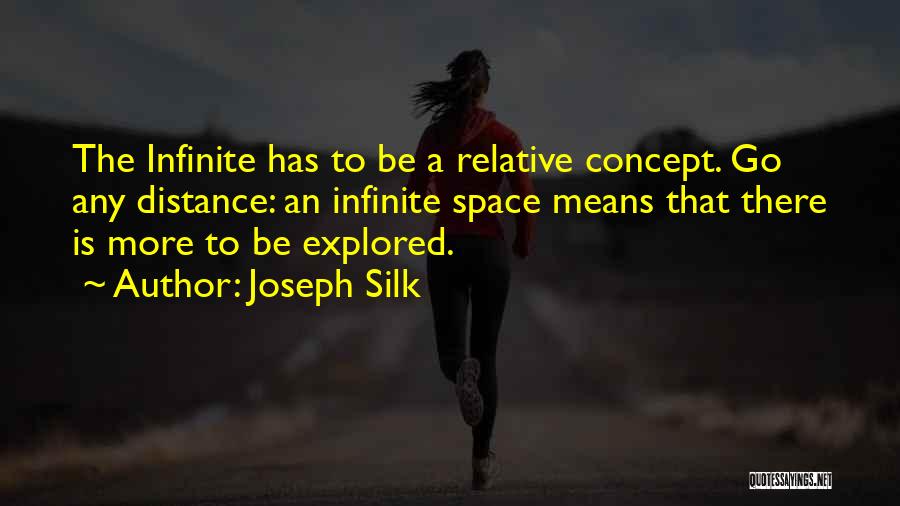 Joseph Silk Quotes: The Infinite Has To Be A Relative Concept. Go Any Distance: An Infinite Space Means That There Is More To