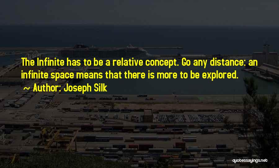 Joseph Silk Quotes: The Infinite Has To Be A Relative Concept. Go Any Distance: An Infinite Space Means That There Is More To