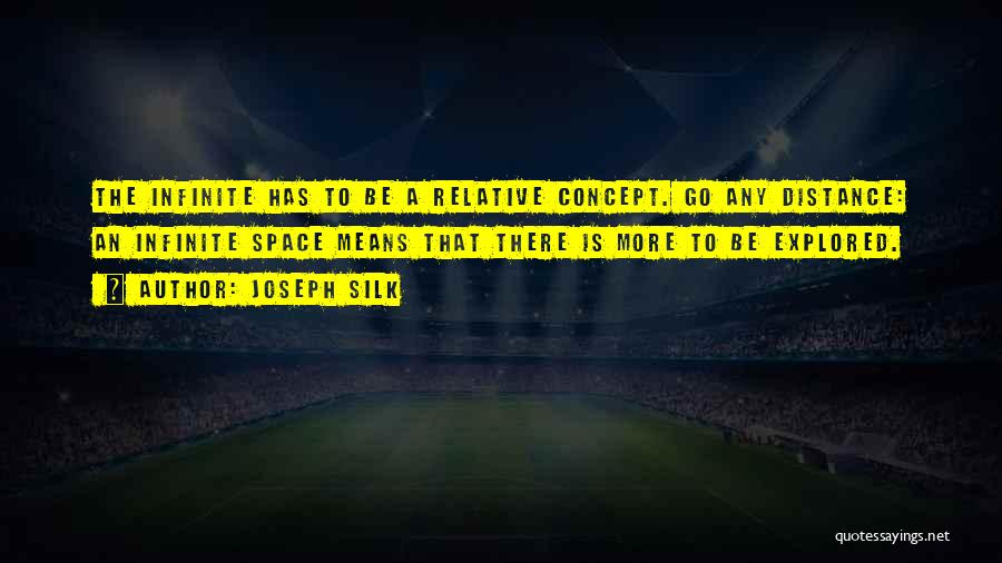 Joseph Silk Quotes: The Infinite Has To Be A Relative Concept. Go Any Distance: An Infinite Space Means That There Is More To