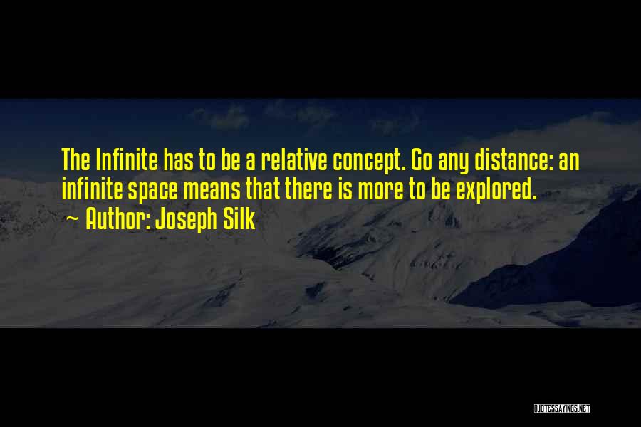 Joseph Silk Quotes: The Infinite Has To Be A Relative Concept. Go Any Distance: An Infinite Space Means That There Is More To