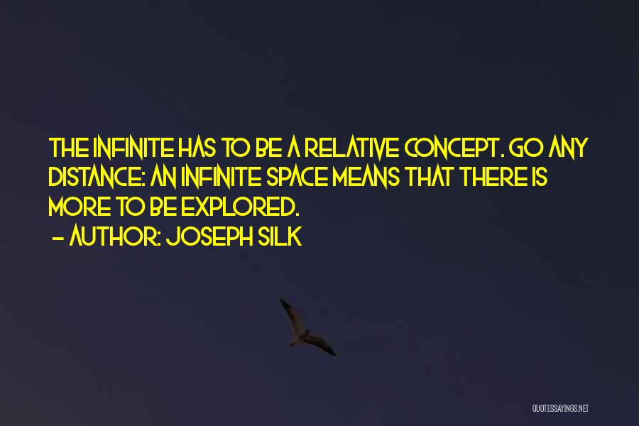Joseph Silk Quotes: The Infinite Has To Be A Relative Concept. Go Any Distance: An Infinite Space Means That There Is More To